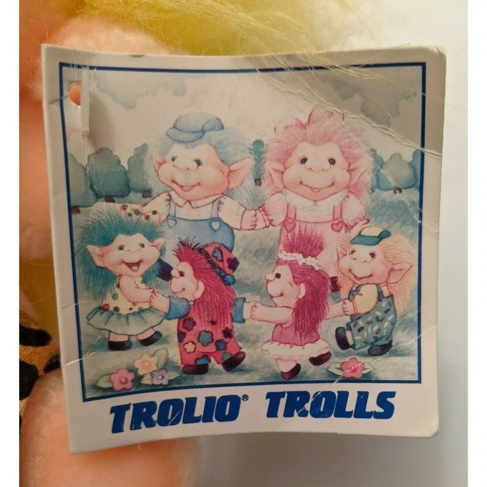Vintage 90s 1992 Trolio Trolls Doll Cavegirl Plush Troll